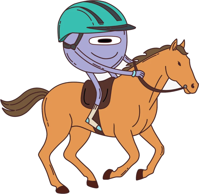 A rider character on a horse